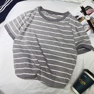 Muse Harbor  ผู้ชายแขนสั้นคอกลมผู้ชายเสื้อยืดเข้ารูปเสื้อตัวในเสื้อยืดแขนสั้นลายทางลำลอง