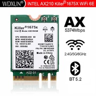 Intel AX210 AX210NGW Killer 1675x AX1675x Wi-Fi 6E 802.11AX Dual Band 2.4G 5G 6G 5374mbps Bluetooth 