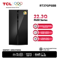 ·Tcl Side by Side Refrigerator P650 Series, Size 22.3Q/631L, Black Glass Door, Inverter System, Auto