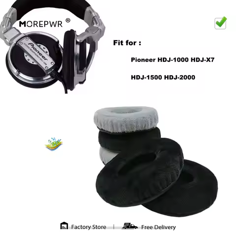Replacement Ear Pads for Pioneer HDJ 1000 1500 2000 Headset Parts Leather Cushion Velvet Earmuff Ear