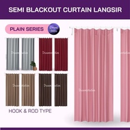 Curtain Hook&amp;Rod Type Modern Langsir Curtain Semi Blackout Ready Stock/ Door Window Curtain/Langsir pintu Langsir C#3