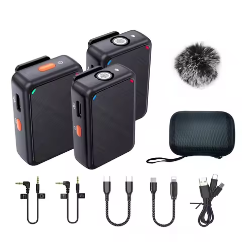 ZUIDID V8 Microphone Wireless Lavalier Lapel Live Microfone Mic System with 98ft For Smartphone DSLR