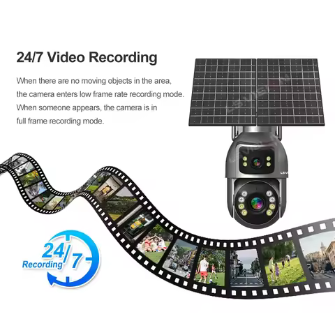 LS VISION 8MP 24/7 Video Recording AOV 4G Solar Camera Dual Screens Outdoor 20X Optical Zoom 50m Det