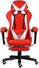 Office Chair Gaming Chair Computer Chairs Swivel Chair Video Elevating Rotary with Footrest Armchair Ergonomics Computer Chair,Red White (Red White) lofty ambition