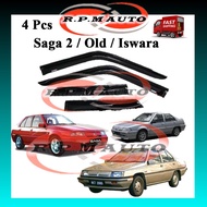 (4 PCS) Air Press Saga2 Iswara Old Window Tingkap kereta Door Visor Mugen Move Small Tingkap Kereta With 3M adhesiveTape