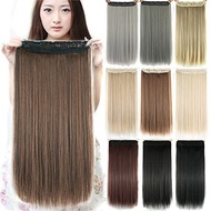 LongThickHairStraightClipinonSyntheticHairExtensionsHairpiecesforWomen(24inches,LightMixedBrown)