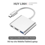 Bộ chuyển đổi Adapter USB Type C 3 IN 1 ra HDMI USB 3.0 Type C