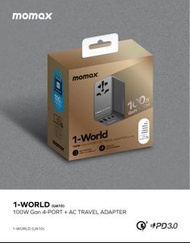 Momax 1-World 100W GaN 4 ports + AC Travel Adapter UA10