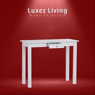 LUXEZ Nancy 91cm console table 1 Drawer in White colour Hallway Table Desk Meja Lobby 1 Laci Putih V