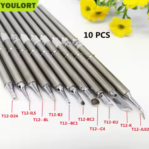 10Pcs/ T12-D24 ILS BL B2 BC1 BC2 C4 KU K JL02 Solder Iron Tips T12 Series Iron Tip For FX951 STC AND