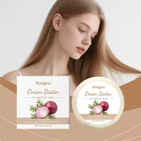Onion & Biotin Shampoo Bar — Gentle Daily Cleansing, Refreshing & Moisturizing, Volumizing & Smoothi