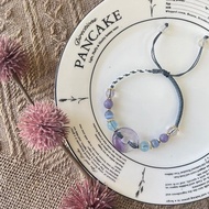 浪漫漸層紫水晶平安扣編織手鍊