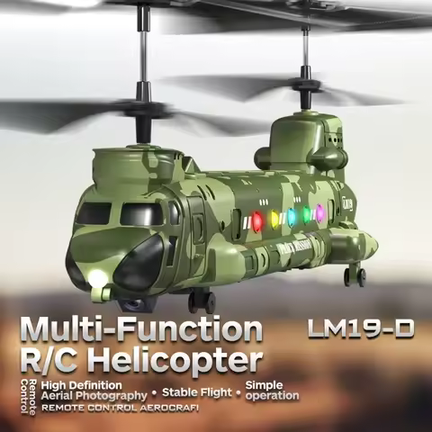 RC Helicopter LM19-D LED Lights 480P Camera Hd Aerial Photography 2.4g Remote Control Aircraft Model
