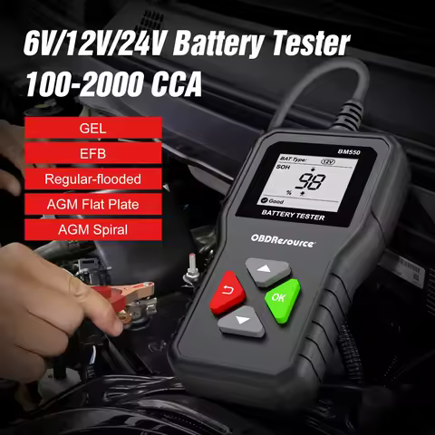 OBDResource Car Battery System Detect 6V 12V 24V 100-2000CCA Car Battery Tool Car Battery Tester Bat