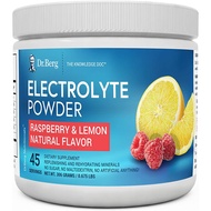 Dr. Berg Hydration Keto Electrolyte Powder - Enhanced w/ 1,000mg of Potassium &amp; Real Pink Himalayan Salt (NOT Table Salt) - Raspberry &amp; Lemon Flavor Hydration Drink Mix Supplement