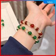 【Solara】[宫廷]原创设计天然红玛瑙绿玛瑙小众显白手串 [Palace] Original Design Natural Onyx Green Agate Bracelet Bangle For