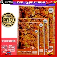 Quaff Glossy Photo Paper With 3R Back Stamp|4R|5R|A3 Size A4/ 230Gsm ||180Gsm (20 Sheets) Many Peopl