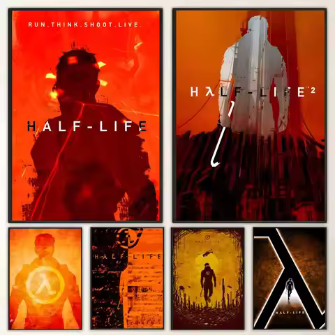 Game Half Life Poster HD art, waterproof, sticky wall, home decoration (living room, bedroom, bar), 