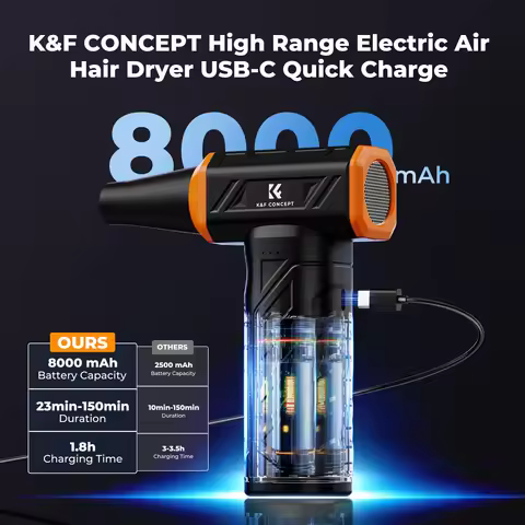 K&F CONCEPT 150000RPM 8000mAh Electric Air Duster Brushless Compressed Air Blower for Computer,Lapto