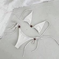 Polovedo Official New Arrival Spring/Summer Elegant Sexy White Solid Color Tie-Up Women Bikini Swimw