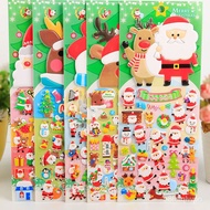 🛒ZZSanta Claus Stickers for Children3DThree-Dimensional Stickers Kindergarten Bubble Sticker Prize Small Gift Christmas