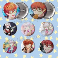 Mystic Messenger Saeran Choi 707 Reflective Pin Tinplate Round Brooch Cartoon Cosplay Badges for Bag