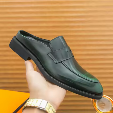 Jumpmore Fashion Leather shoes half-slip leather shoes Men Loafers Size 38-46