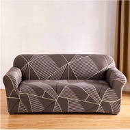 Cover Sofa Polos Elastic Pattern Penutup Stretch Corak Geo A, 1 Seater H9I3 Penutup Motif Ruang Tv T