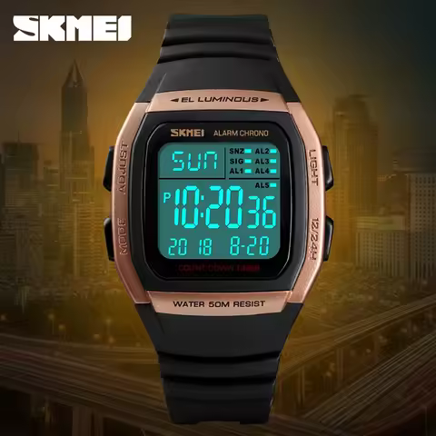SKMEI 1278 Casual Outdoor Male Clock Luminous montre homme Digital Dual Time Sport Mens Watches Chro