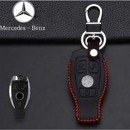 3 buttons Genuine Leather Key Cover Mercedes-Benz GLA/GLS/SLK/AMG/A/B/C/S Class Key Cover Case Acces
