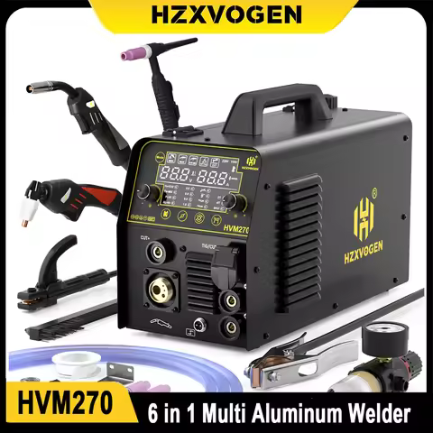 HZXVOGEN HVM270 6 in 1 Aluminum Welding Machine Cut/Gas MIG/Gasless MIG/HF TIG/MMA Digital Screen 2/