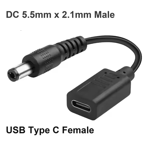 1pc USB Type C to DC 5.5mm x 2.1mm PD Trigger Power Charging Adapter Cable 20V 5A 100W 19-20V Laptop