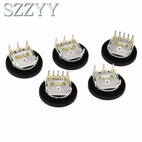 10pcs Double Dial Taper Volume Wheel Duplex potentiometer B102 B103 B203 B503 B104 1K 2K 5K 10K 20K 