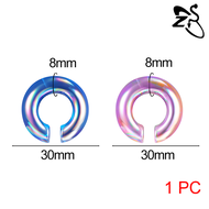1 PC 8mm/10mm/12mm Glass Earring C Shape Ear Plug and Tunnel Blue Hoop Earring Lobe Ear Piercing Sta