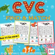 [ PDF / PRINTABLE ] CVC Find And Match Activities | TN73  | CVC Worksheet