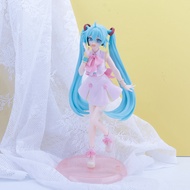 Anime Girl Heart Desktop PC Case Decorations Cute Anime Girl Figure Collectible Model Toy Pink Skirt