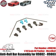 HNR Part H98246 Anti-Roll Bar Assembly Set Sway Bar + Links for RC H9802 H9803 1/10 Panther WereWolf