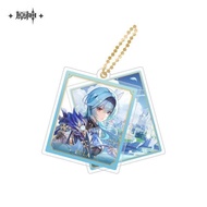 Mihoyo Genshin Impact Character Dual Layer Keychain - Eula