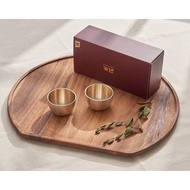 Bangjja Bronzeware King Cup Set Traditional Korean Hand Forged Bronze Premium Wine Sake Soju Drinkin