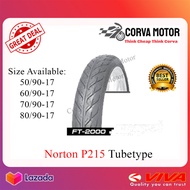 TAYAR NORTON TUBE TYPE P215 (50/90-17, 60/90-17, 70/90-17, 80/90-17) SAMA KILANG DENGAN TMAX DAN VIVA