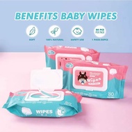 ( 80pcs) Premium Baby Wet Wipes Tissue Alcohol Free Anti Bacterial Wipes Wet Tissue Baby Wipes