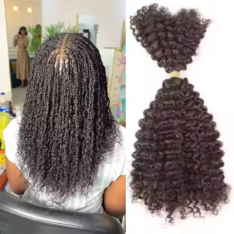 Sleek Curly Human Hair Bulks 1 PCS Afro Kinky Bulk Hair 22 Inch Kinky Twist Crochet Braiding Hair QV