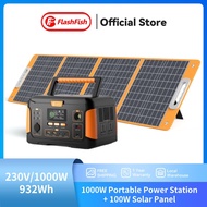 1000W/932Wh Solar Generator Set | Flashfish Portable Station Power Generator Set Camping Power Supply Solar Powerbank