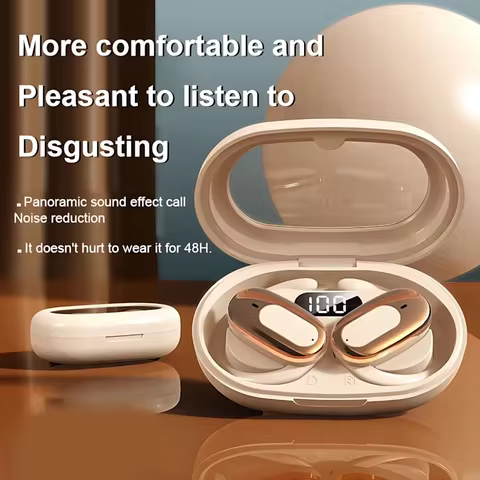 OWS Wireless Headphone Bluetooth Headset Smart Adjustable Touch Sports Waterproof Earbuds Stereo Mus