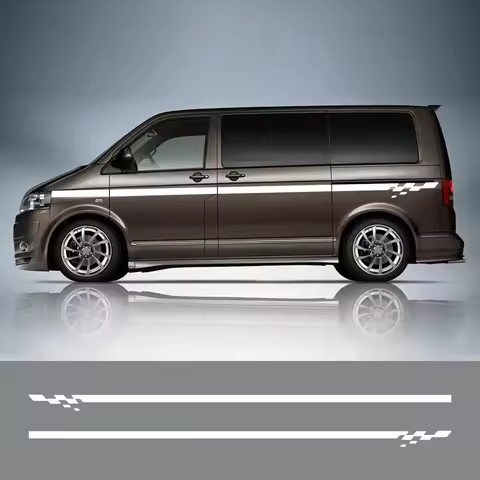 2PCS Car Stickers Camper Van Side Racing Stripes Graphics Vinyl Decals Auto Accessories For Volkswag
