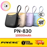 [3C CERTIFIED] Pineng PN830PD Smallest Powerbank (10000mAh) 22.5WFAST CHARGING, Built-in CABLE