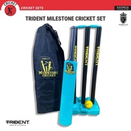 Trident Milestone Cricket Set Plastic 78cm with Soft Ball Stumps & Bag for Beginners and Indoor Play