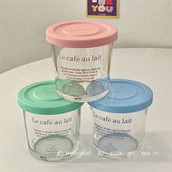 [OMG]kueh container tempat kuih canister rayainsSimple Sealed Jar Glass Jar with Lid Multi-Grain Storage Jar round Kitchen Packing Lunch Box