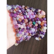 天然彩极光手串100%*Natural Crystal Rainbow Auralite 23 Bracelet *1pcs*8mm