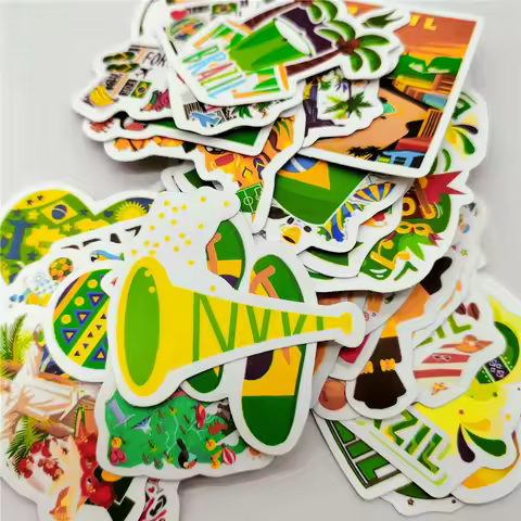 Cool Brazilian Festivals wall Stickers Cartoon Waterproof football element DIY Skateboard Phone Lugg